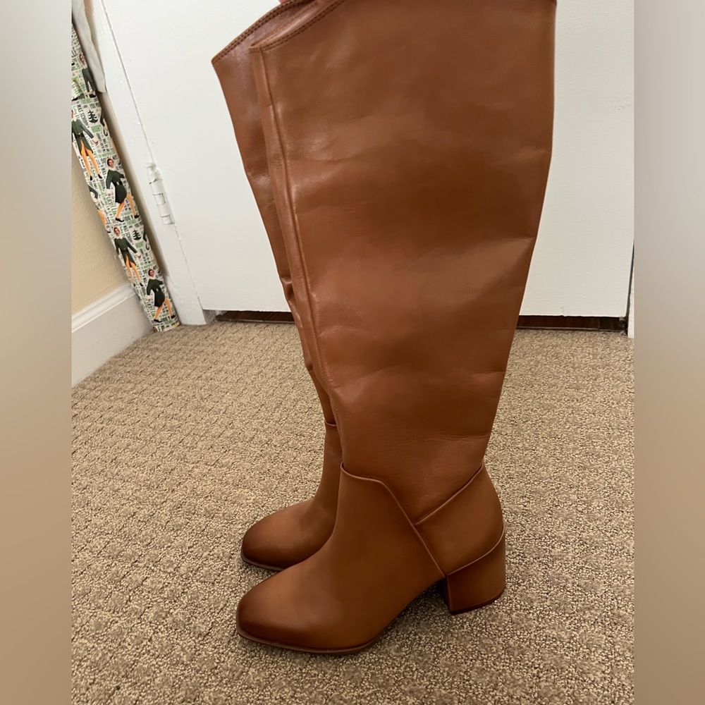 Nordstrom tan leather tall boot
